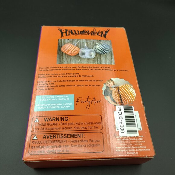 Halloween Party Decor 3 Pack Inflatable Pumpkins  New - Picture 7 of 7